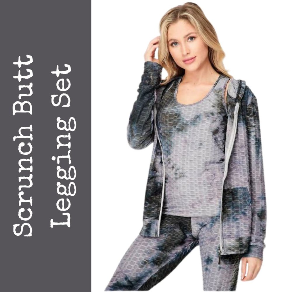 Groovy Textured Scrunch Butt Tie Dye Legging Set